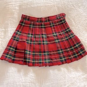 Plaid Mini Pleated Tennis Skirt
